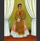 Self Portrait Dedicated to Leon Trotsky Between the Curtains by Frida Kahlo